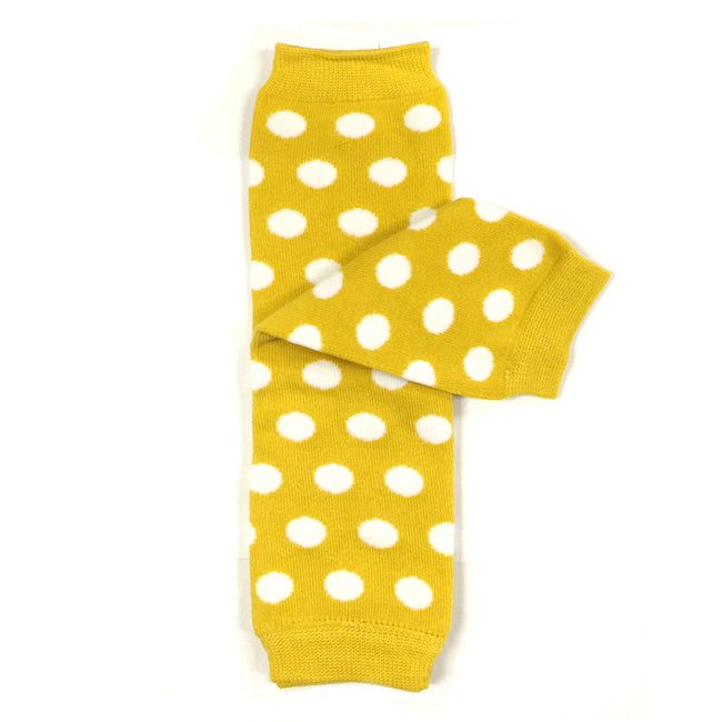 Wrapables Colorful Baby & Toddler Leg Warmers 1, Dots Yellow and White