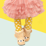 Wrapables Colorful Baby & Toddler Leg Warmers 1, Dots Yellow and White