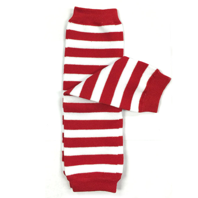 Wrapables Colorful Baby & Toddler Leg Warmers 1, Stripes Red and White