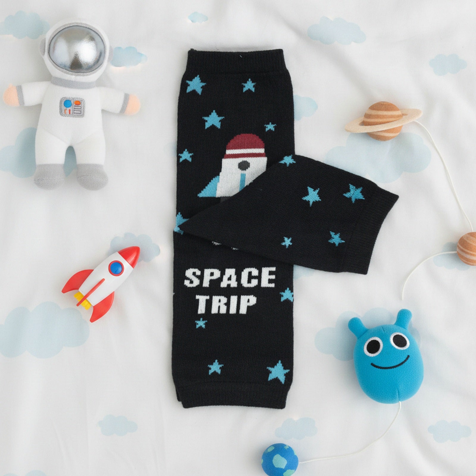Wrapables Colorful Baby & Toddler Leg Warmers 1, Space Trip