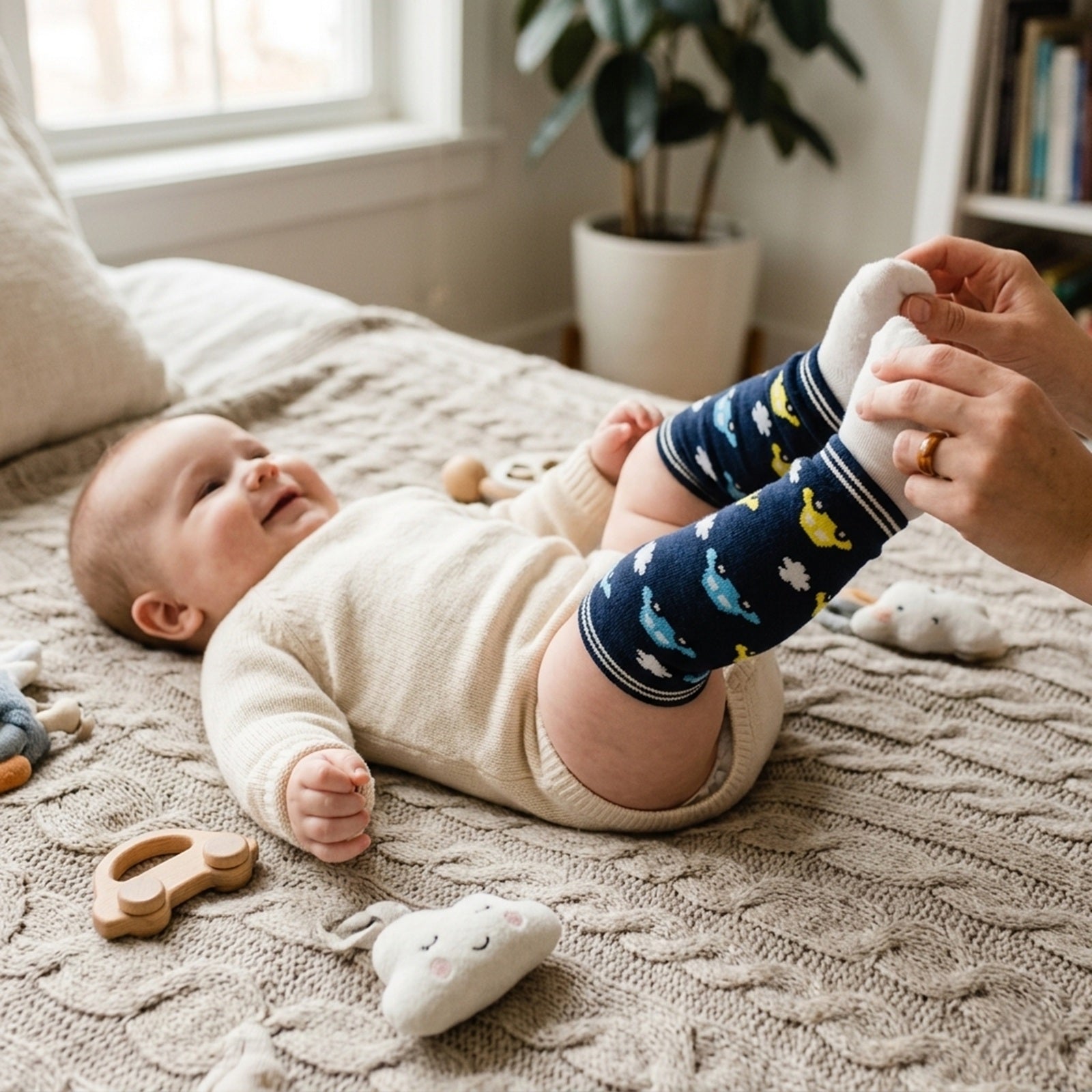 Wrapables Colorful Baby & Toddler Leg Warmers 1, Cars