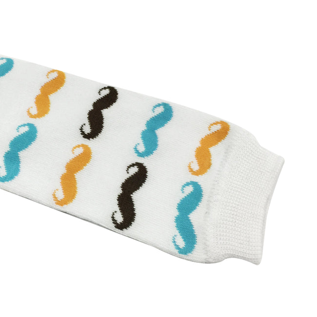 Wrapables Colorful Baby & Toddler Leg Warmers 1, Moustache White and Multicolored