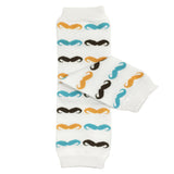 Wrapables Colorful Baby & Toddler Leg Warmers 1, Moustache White and Multicolored