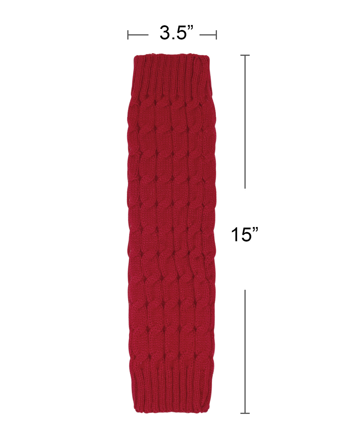 Wrapables Women's Cable Knit Leg Warmers, Burgundy