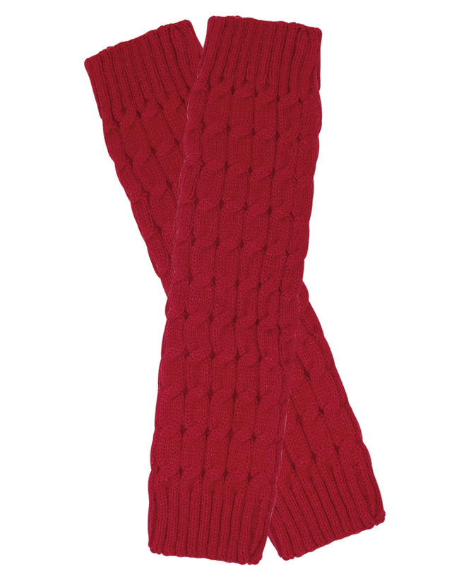 Wrapables Women's Cable Knit Leg Warmers, Burgundy