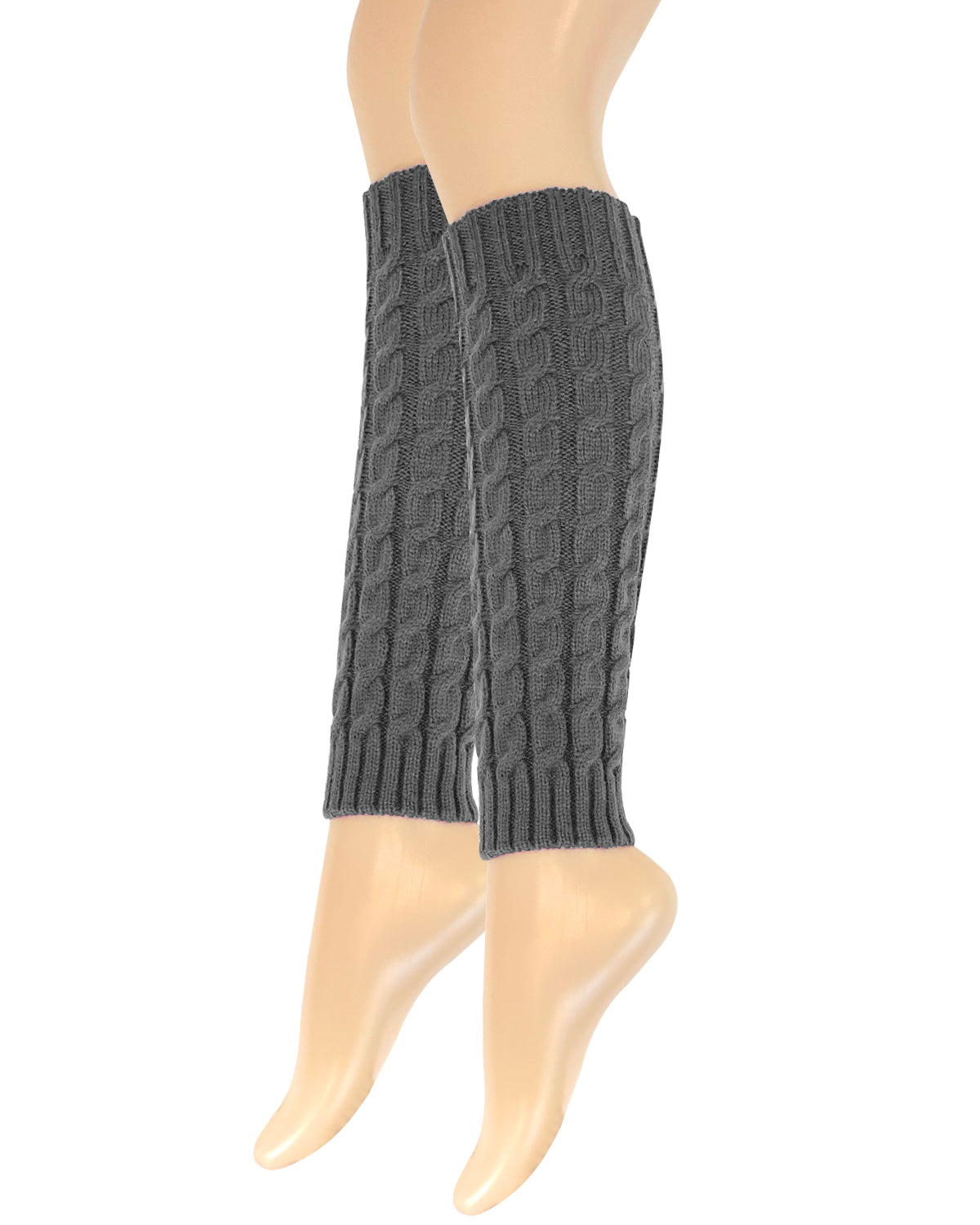 Wrapables Women's Cable Knit Leg Warmers, Gray