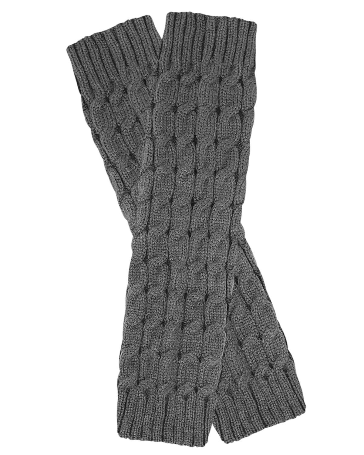 Wrapables Women's Cable Knit Leg Warmers, Gray