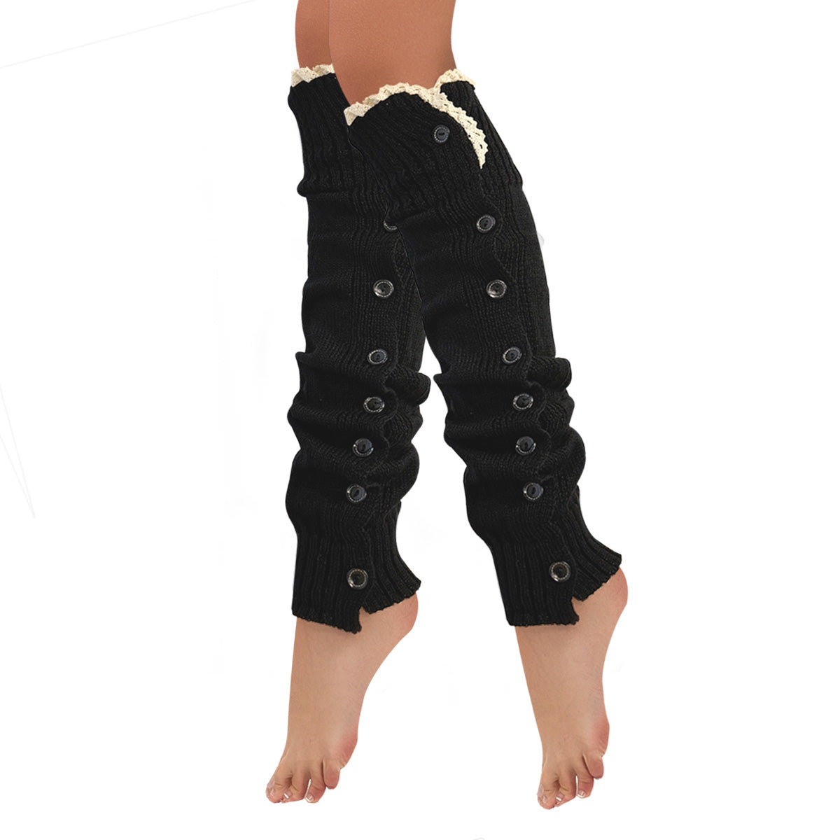 Wrapables Knee High Button Lace Leg Warmers for Boots