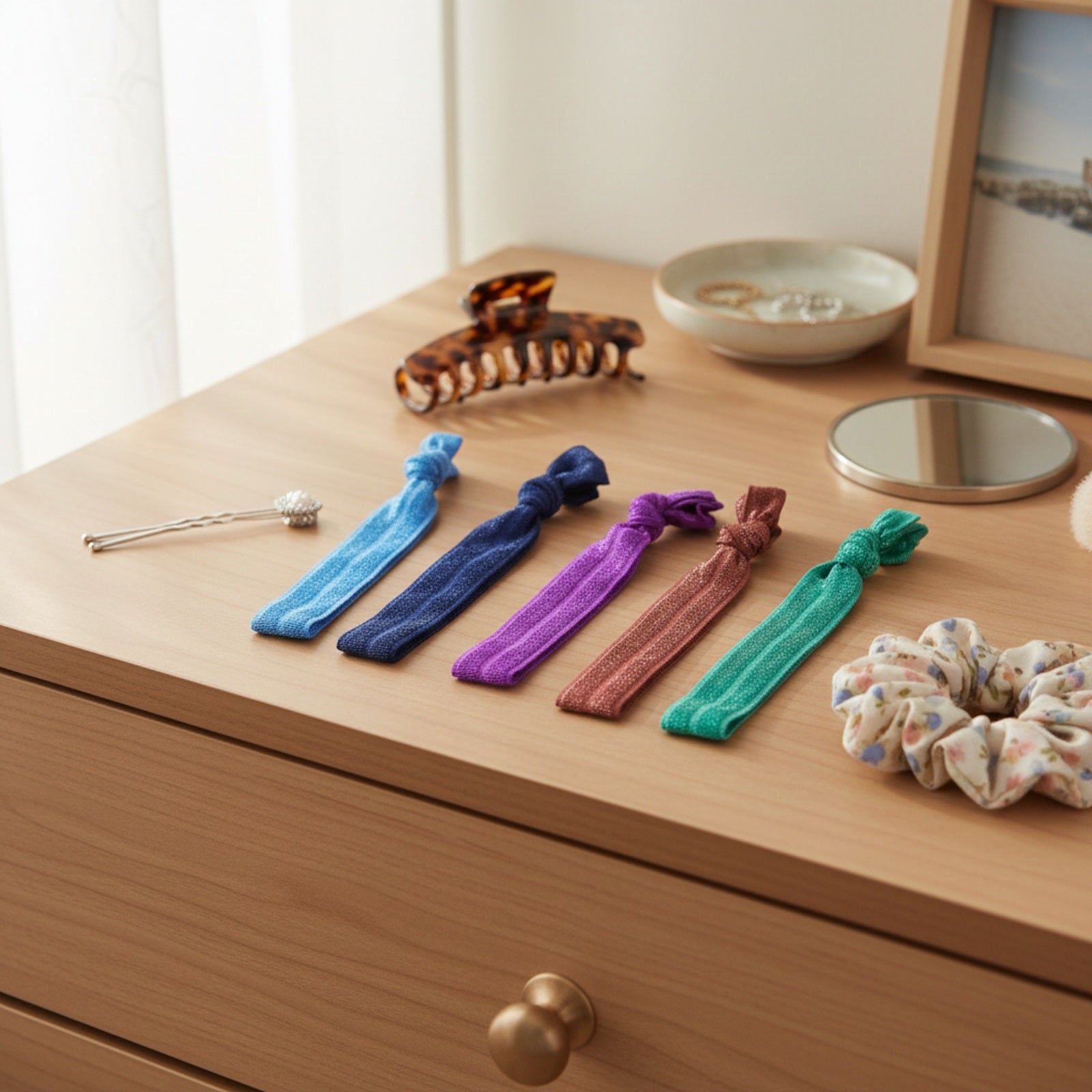 Wrapables Colorful Hair Ties Ponytail Holders (Set of 5)