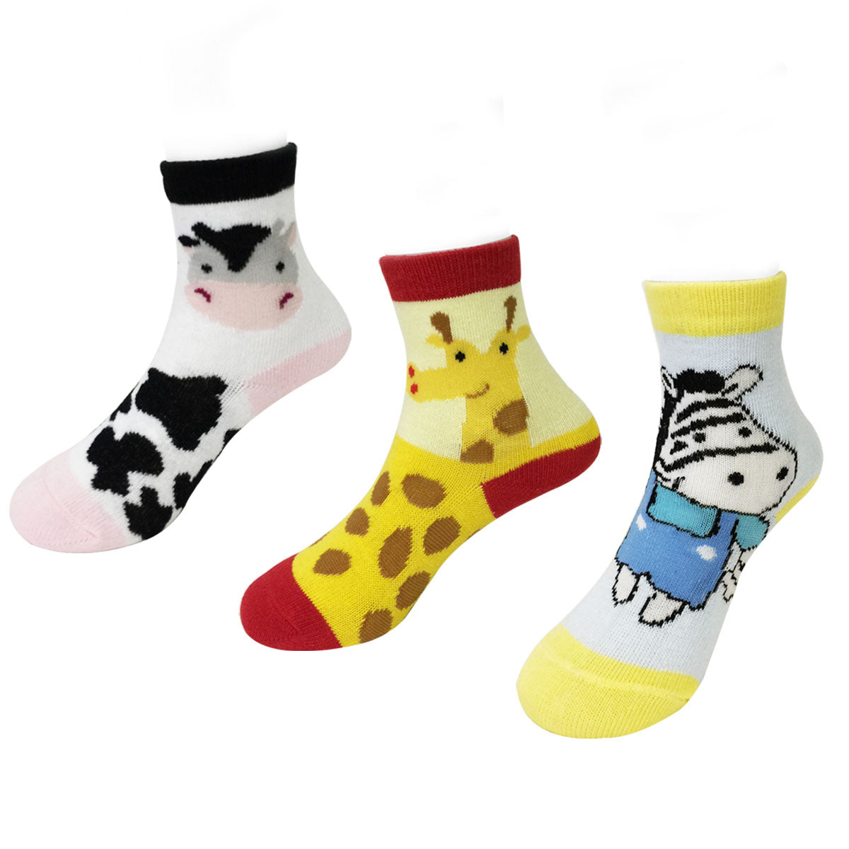 Wrapables Funny Zoo Animal Socks for Toddlers (Set of 3)