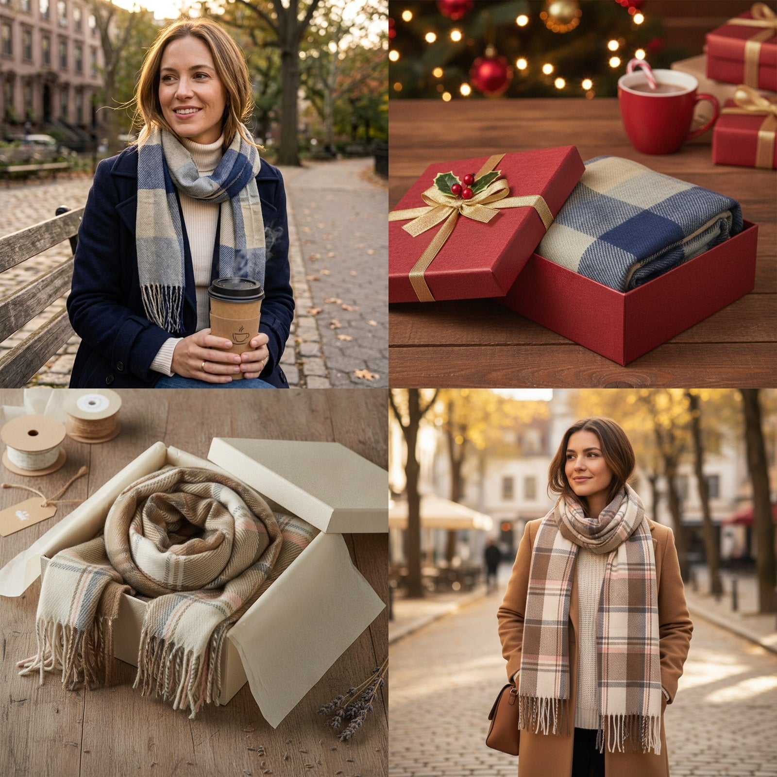 Wrapables Winter Warm Plaid Long Scarf Wrap