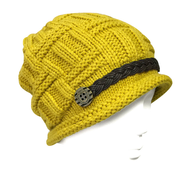 Wrapables Knitted Slouched Ski Cap, Mustard