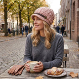 Wrapables Knitted Slouched Ski Cap, Pink