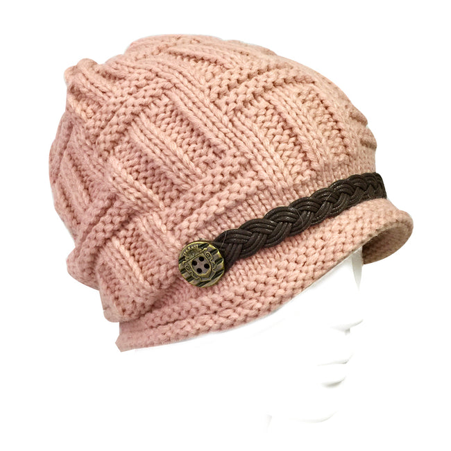 Wrapables Knitted Slouched Ski Cap, Pink