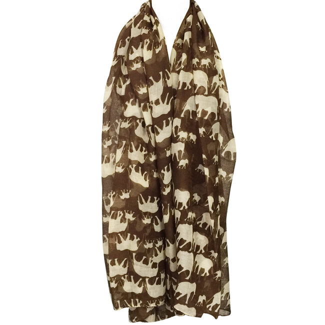 Wrapables Elephant Print Scarf Wrap, Coffee