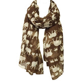 Wrapables Elephant Print Scarf Wrap, Coffee