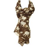 Wrapables Elephant Print Scarf Wrap, Coffee