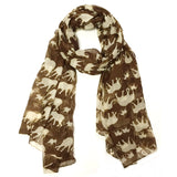 Wrapables Elephant Print Scarf Wrap, Coffee