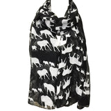 Wrapables Elephant Print Scarf Wrap, Black