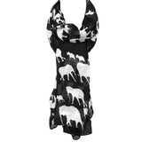 Wrapables Elephant Print Scarf Wrap, Black