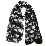 Wrapables Elephant Print Scarf Wrap, Black