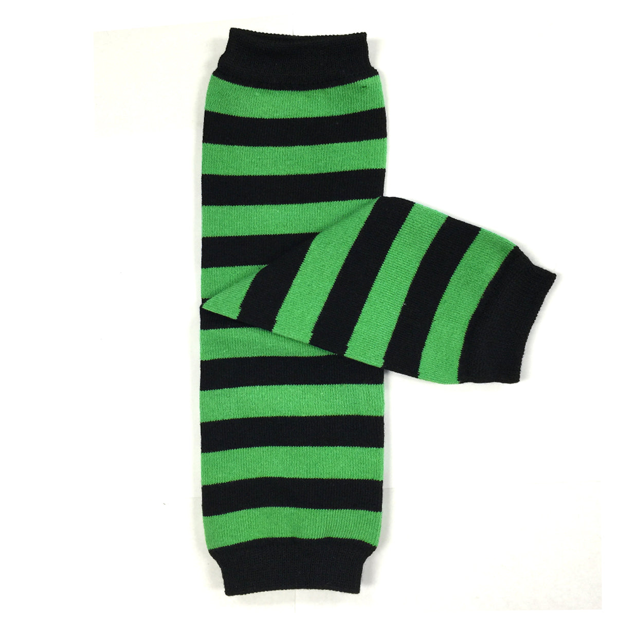 Wrapables Colorful Baby & Toddler Leg Warmers 1, Stripes Kelly Green and Black