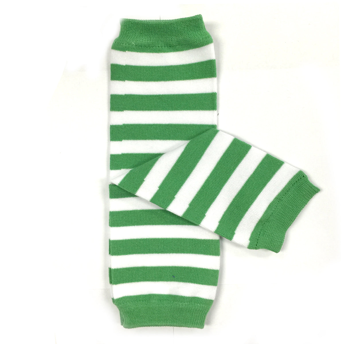 Wrapables Colorful Baby & Toddler Leg Warmers 1, Stripes Green and White