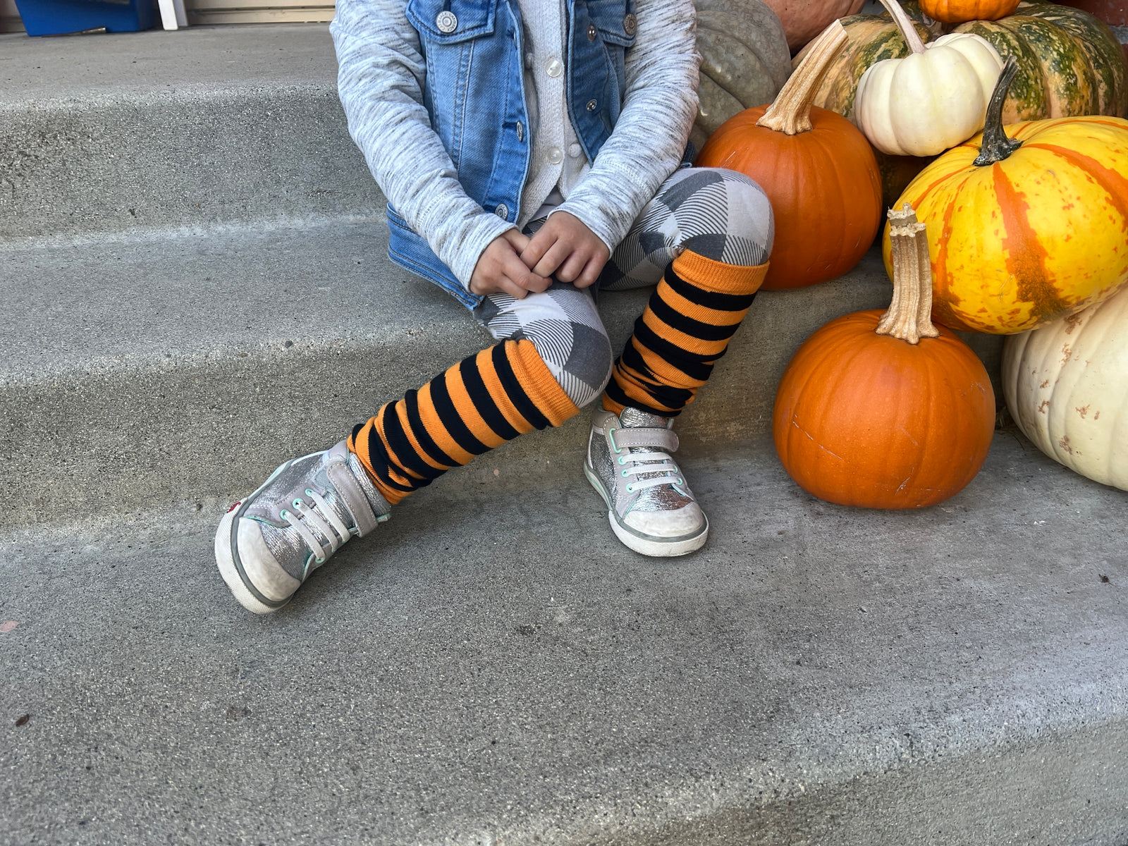 Wrapables Colorful Baby & Toddler Leg Warmers 1, Stripes Orange and Black