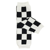 Wrapables Colorful Baby & Toddler Leg Warmers 2, Checkers Black and White