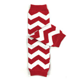 Wrapables Colorful Baby & Toddler Leg Warmers 2, Chevron Red and White