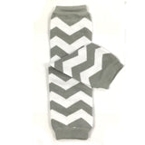 Wrapables Colorful Baby & Toddler Leg Warmers 2, Chevron Gray and White