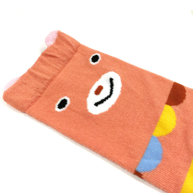 Wrapables Animals and Fun Colorful Baby & Toddler Leg Warmers, Peach Bear