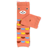 Wrapables Animals and Fun Colorful Baby & Toddler Leg Warmers, Peach Bear