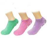 Wrapables Women Ankle Length Non-Skid Gripper Socks (Set of 3), Lavender, Hot Pink, Mint