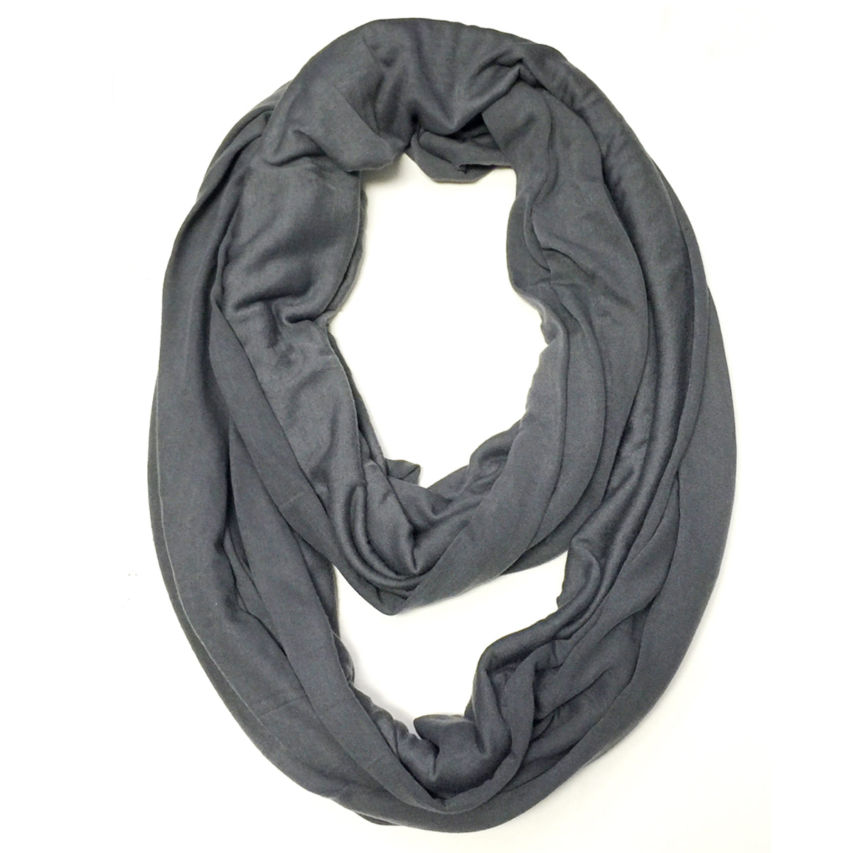 Wrapables Soft Jersey Knit Infinity Scarf, Silver Grey