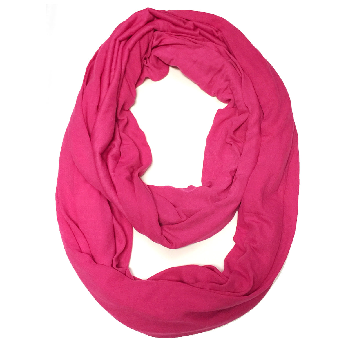 Wrapables Soft Jersey Knit Infinity Scarf, Hot Pink