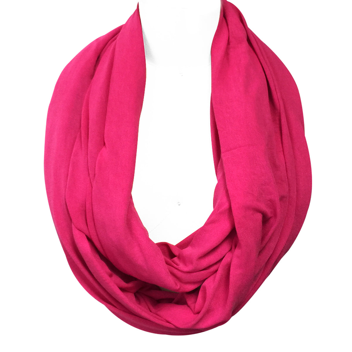 Wrapables Soft Jersey Knit Infinity Scarf, Hot Pink