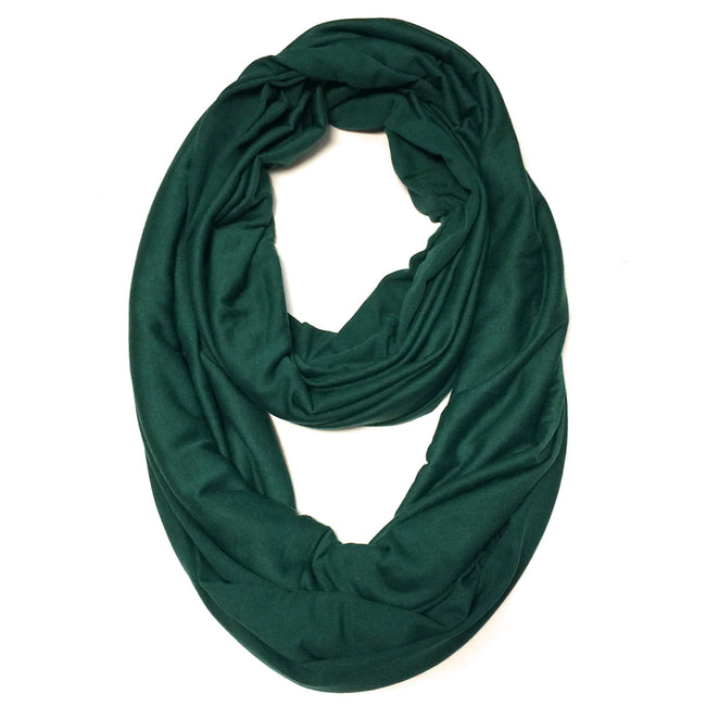 Wrapables Soft Jersey Knit Infinity Scarf, Dark Green