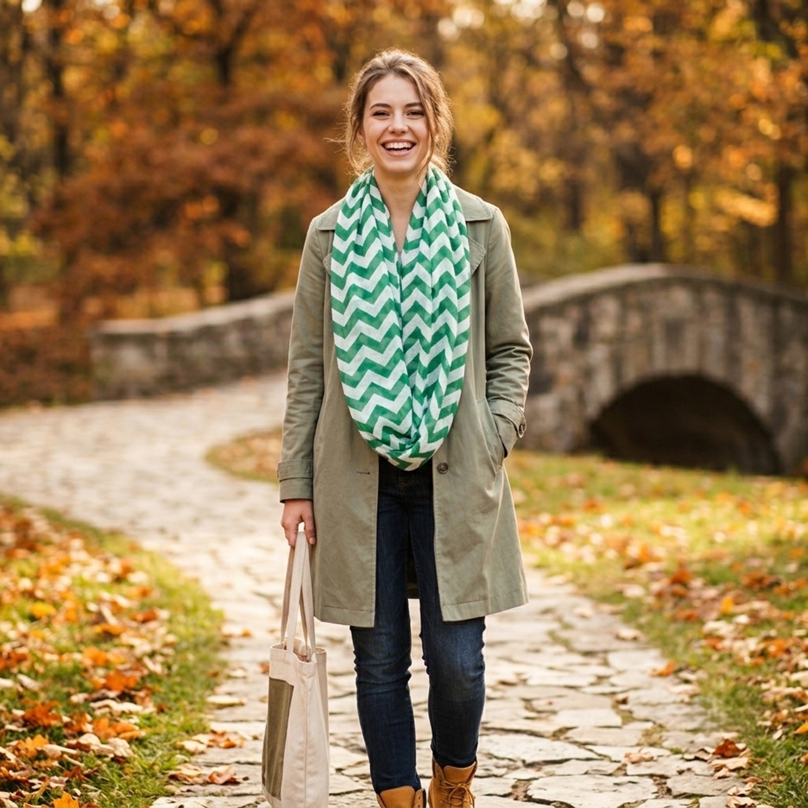 Wrapables Women's Light Weight Chevron Infinity Scarf