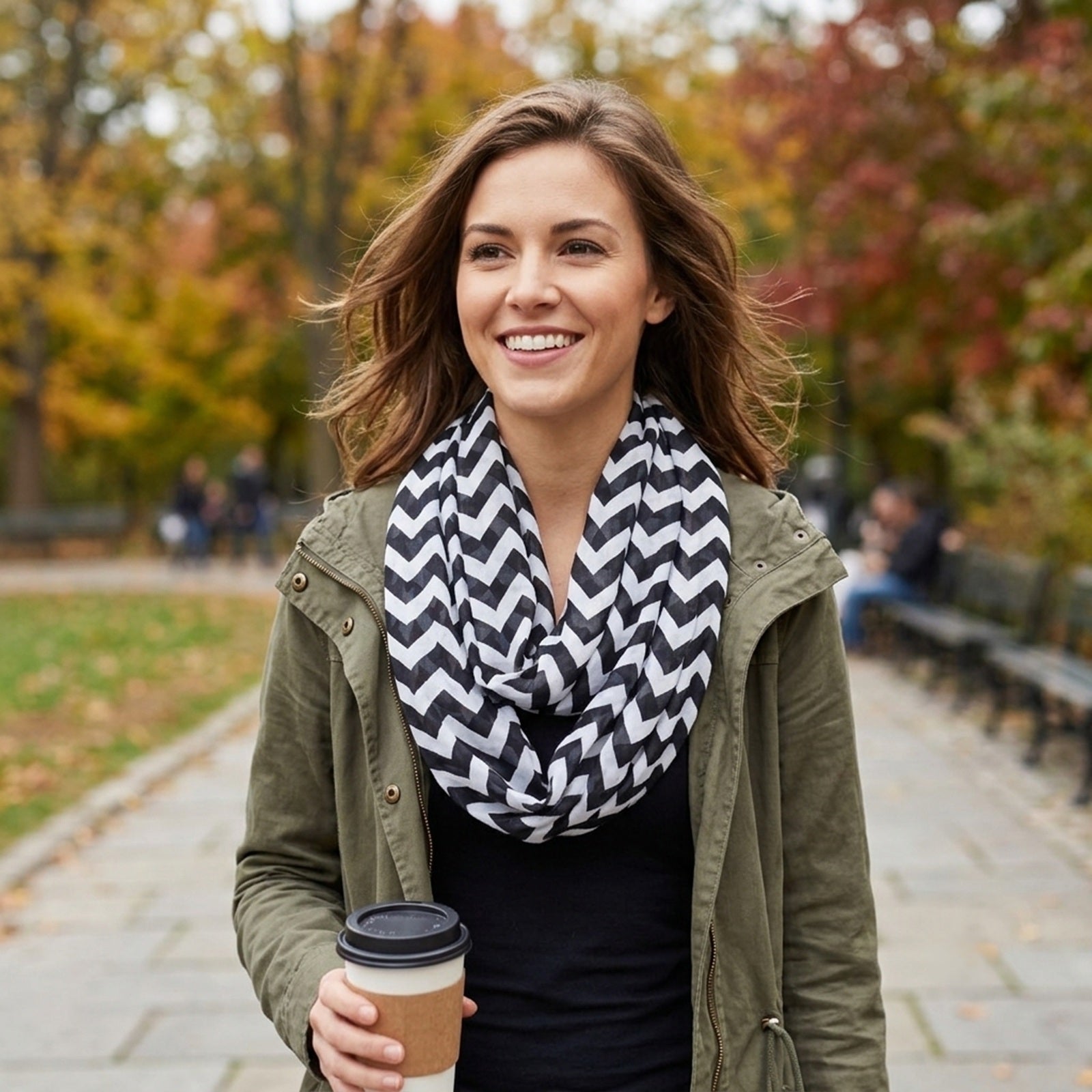 Wrapables Women's Light Weight Chevron Infinity Scarf