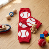 Wrapables Colorful Baby & Toddler Leg Warmers 2, Red Baseball