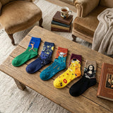 Wrapables Famous Painting Masterpiece Artwork Crew Socks (5 pairs), Collection 1