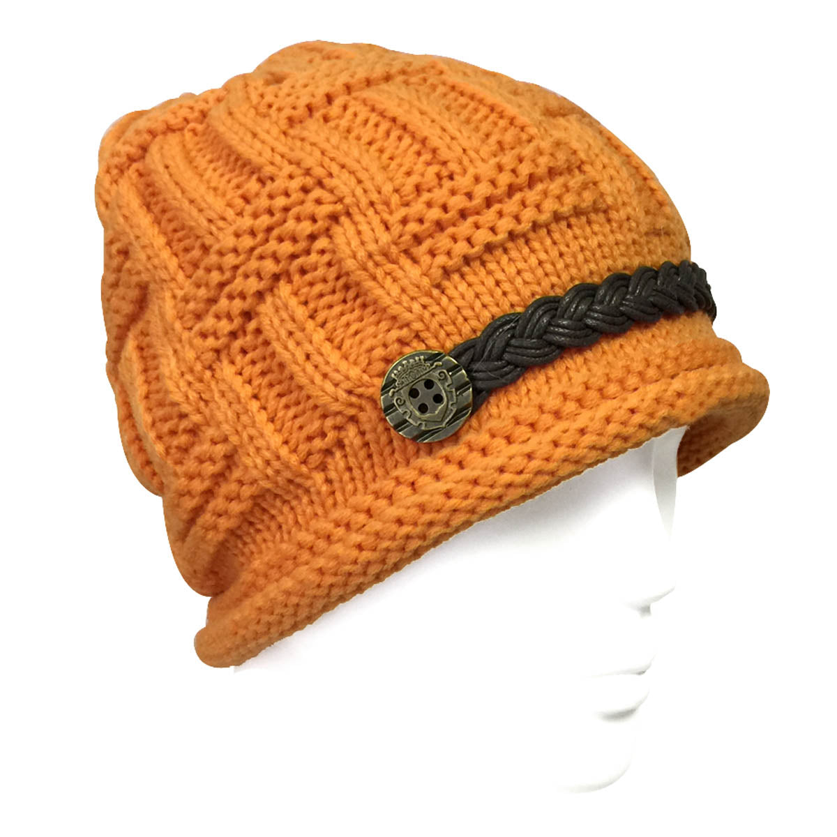 Wrapables Knitted Slouched Ski Cap, Orange