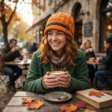 Wrapables Knitted Slouched Ski Cap, Orange