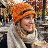 Wrapables Knitted Slouched Ski Cap, Orange
