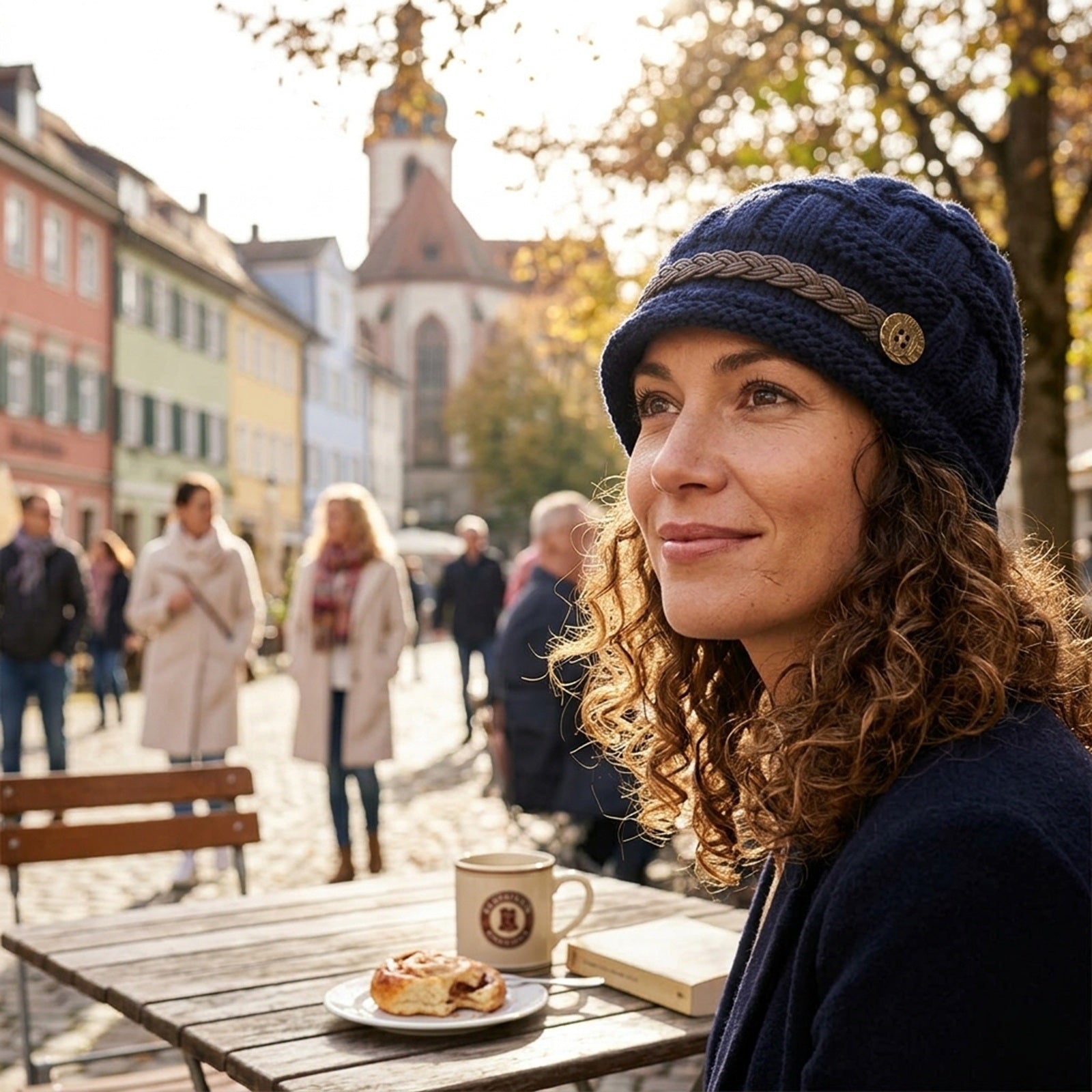 Wrapables Knitted Slouched Ski Cap, Midnight Blue