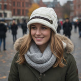 Wrapables Knitted Slouched Ski Cap, White