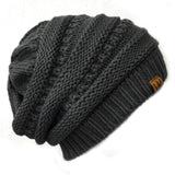 Wrapables Slouchy Winter Beanie Cap Hat, Dark Gray