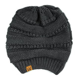 Wrapables Slouchy Winter Beanie Cap Hat, Dark Gray