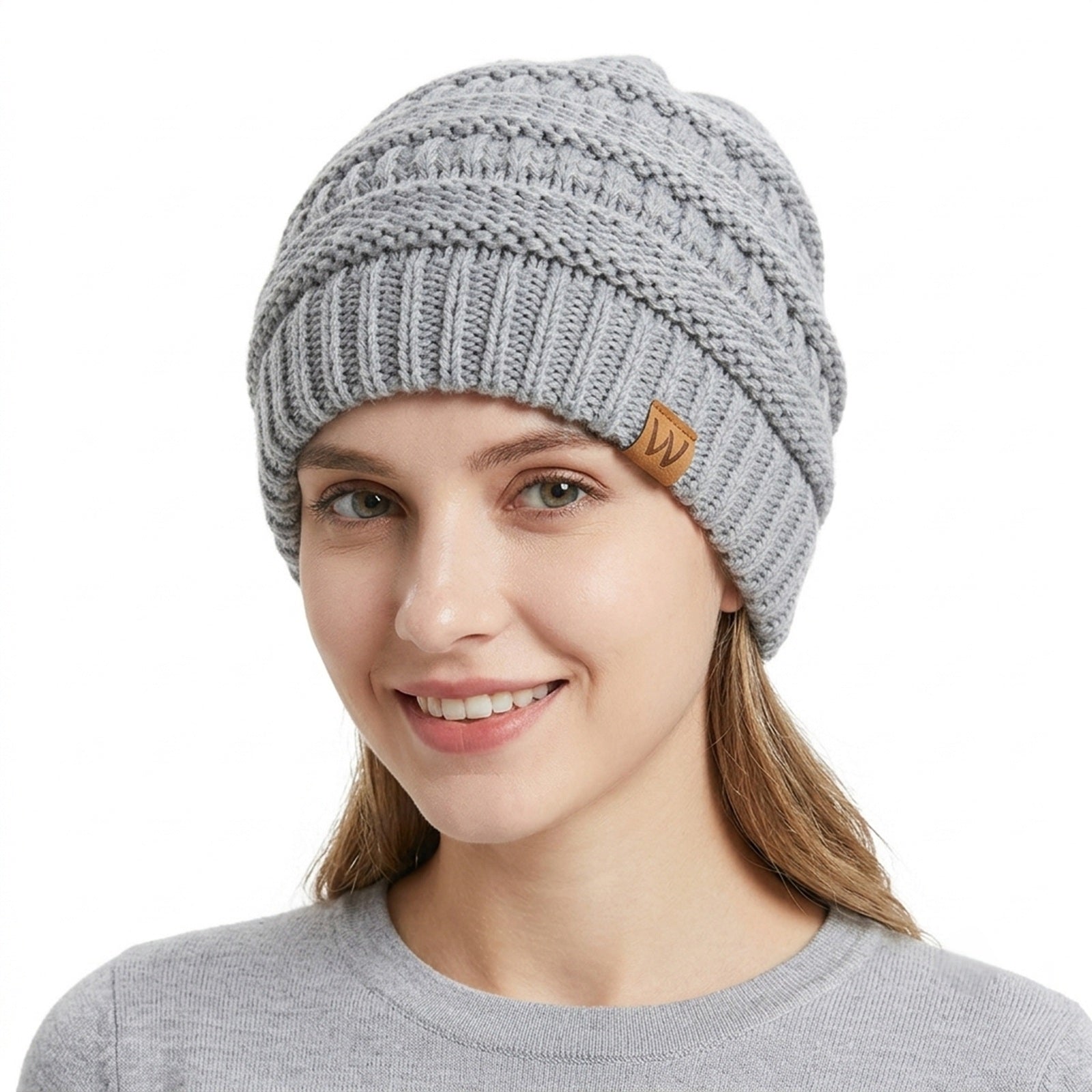 Wrapables Slouchy Winter Beanie Cap Hat, Gray